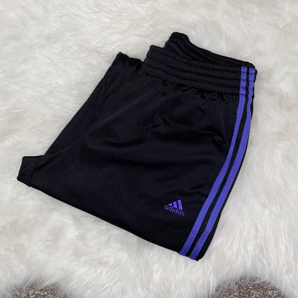 Adidas Purple Stripe Athletic Sweatpants Size Medium